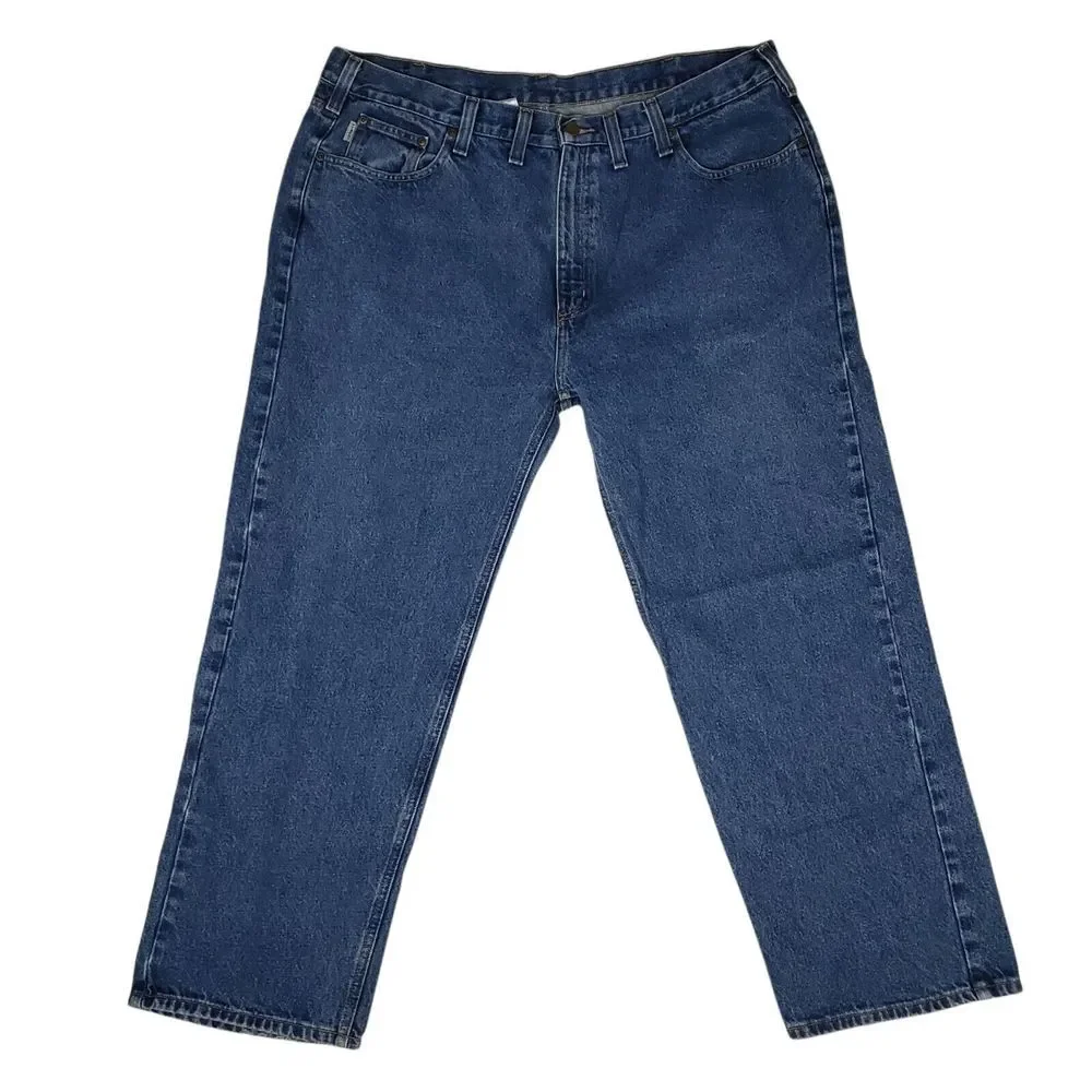 Carhartt Denim Blue Jeans Mens Sz 44x30 B460 DVB Relaxed Fit Straight